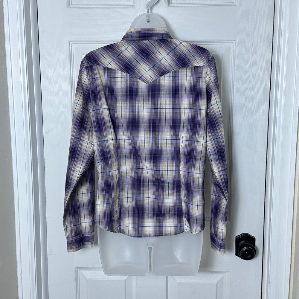 Roper Western Pearl Snap Shirt Plaid Rodeo Country Concert Womens Medium - Picture 2 of 14